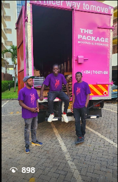 The Package moving truck and operators